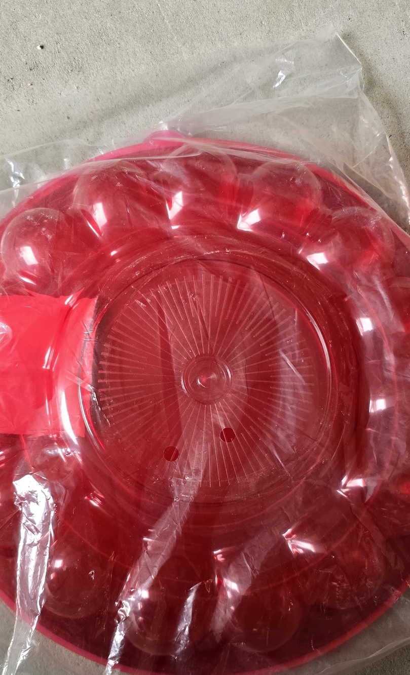 NEW - Red Covered Devilled Egg Tray
